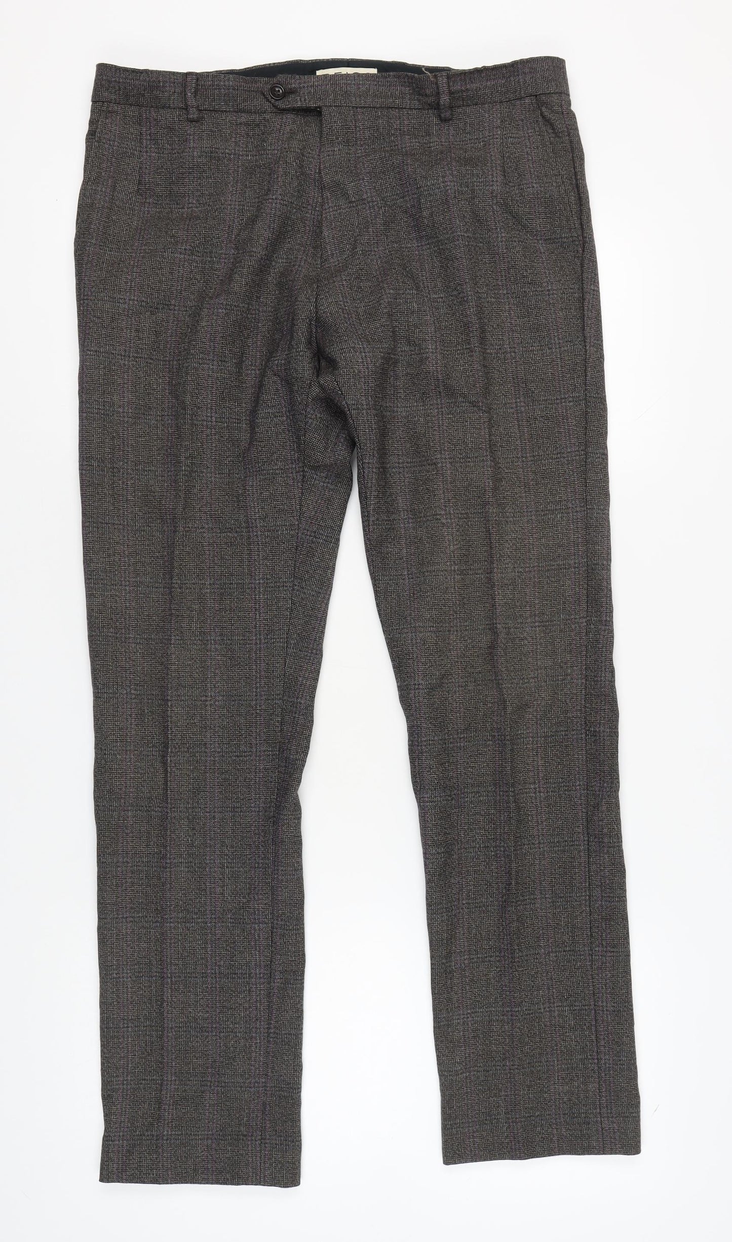 Reiss Men's Grey Check Dress Pants Size 34