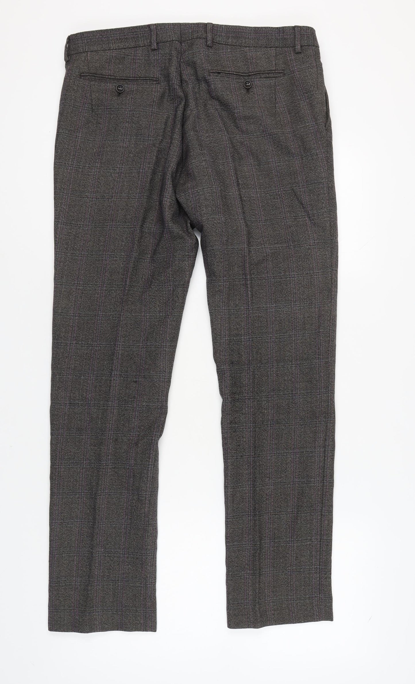 Reiss Men's Grey Check Dress Pants Size 34