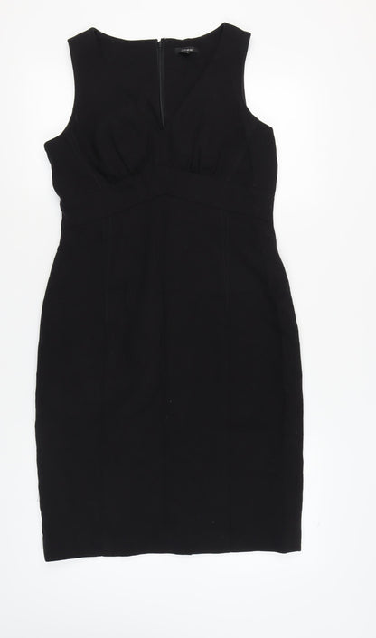 Linea Women's Black Wool Sheath Dress Size 14