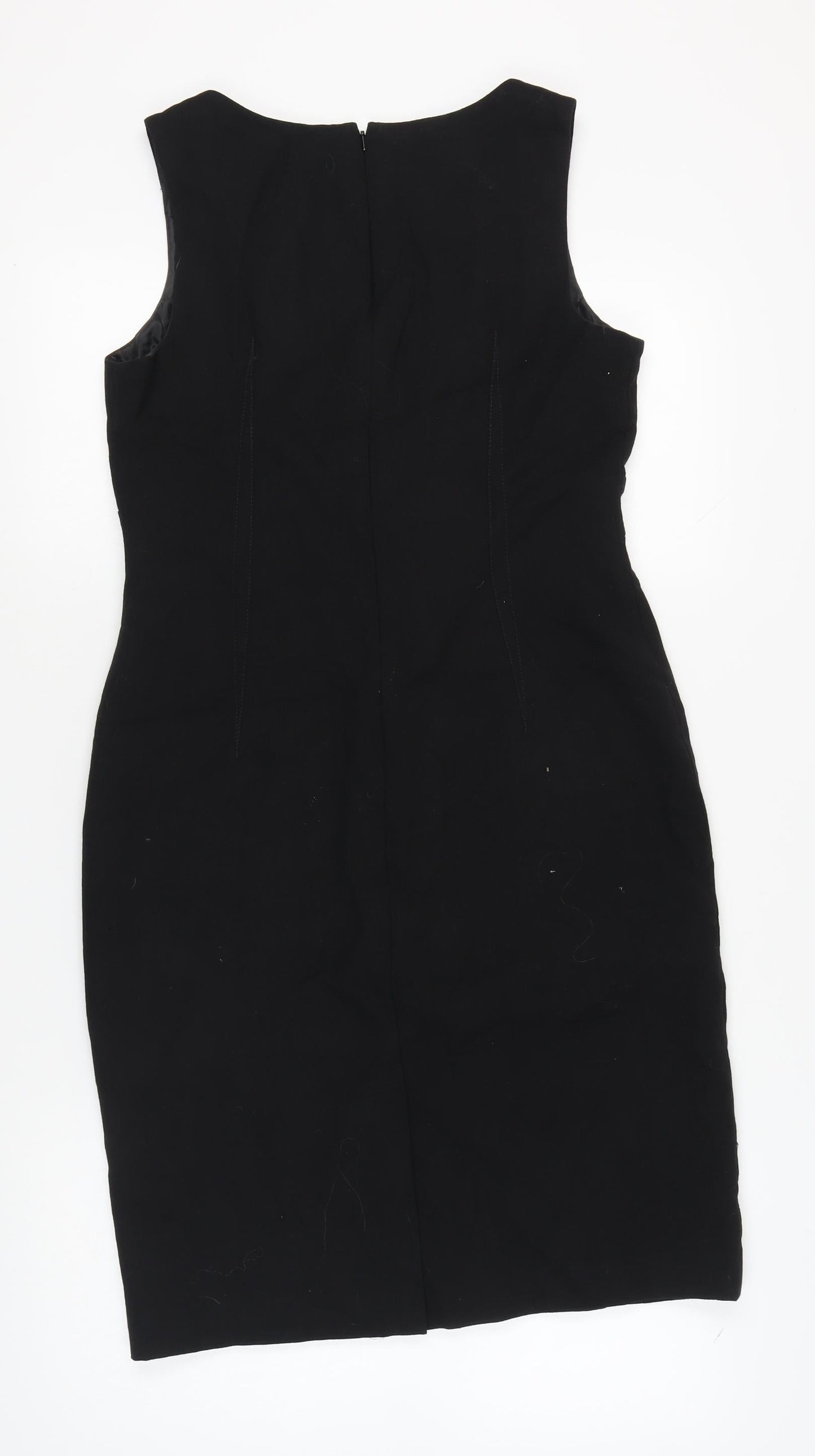 Linea Women's Black Wool Sheath Dress Size 14