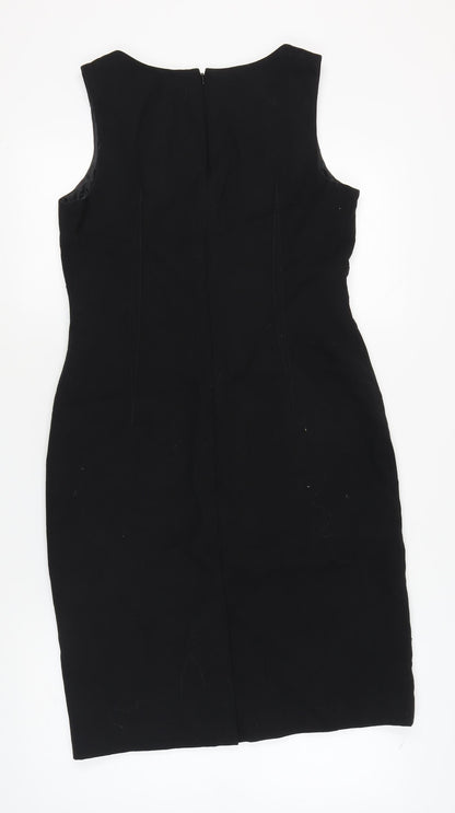 Linea Women's Black Wool Sheath Dress Size 14