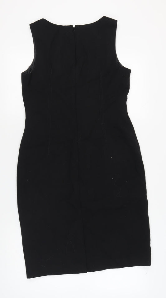 Linea Women's Black Wool Sheath Dress Size 14