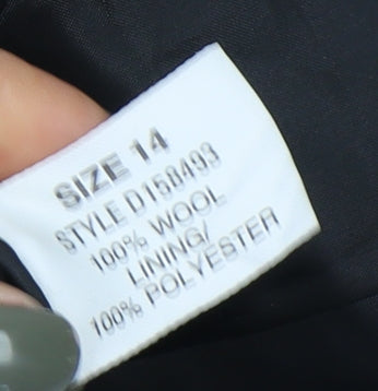 Linea Women's Black Wool Sheath Dress Size 14