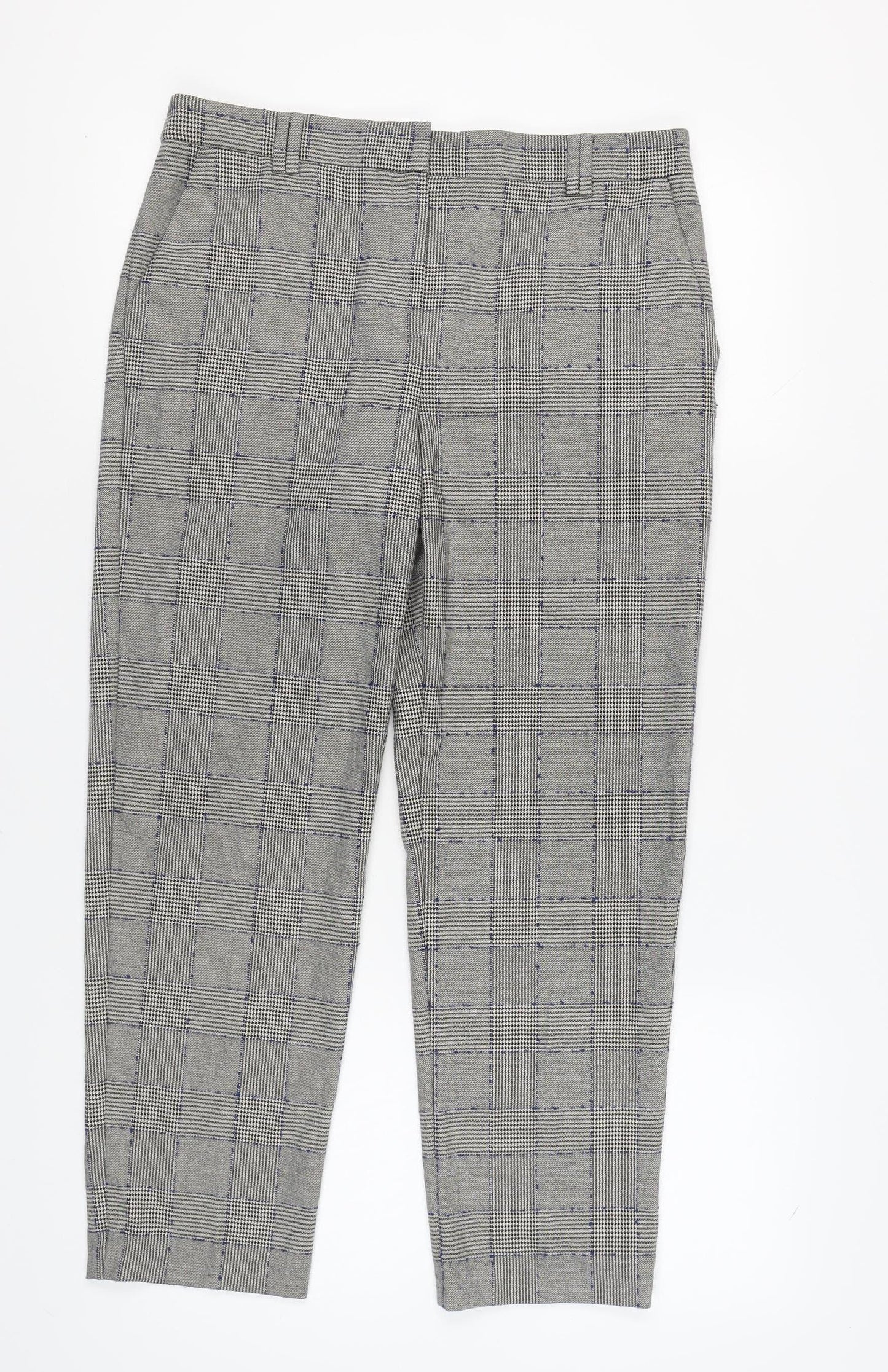 Womens UK Size 12 Marks and Spencer Regular Fit Business Workwear Grey Trousers