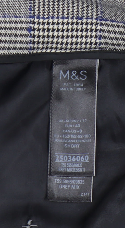 Womens UK Size 12 Marks and Spencer Regular Fit Business Workwear Grey Trousers