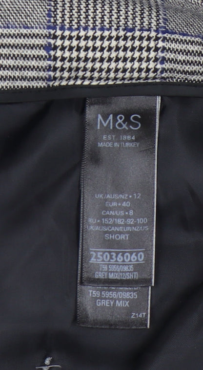 Womens UK Size 12 Marks and Spencer Regular Fit Business Workwear Grey Trousers