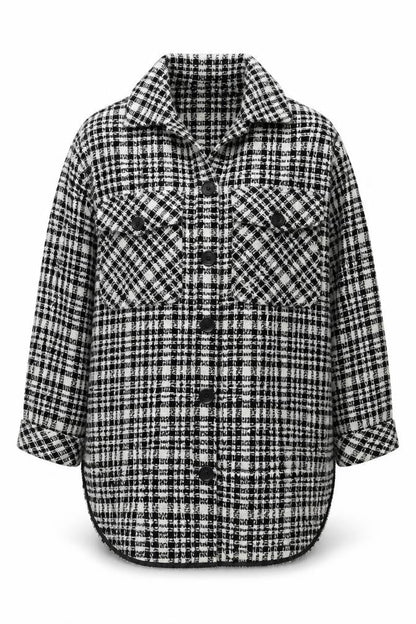Stradivarius Women's Black Checked Jacket M