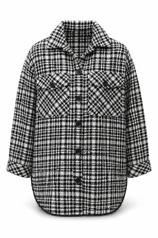 Stradivarius Women's Black Checked Jacket M