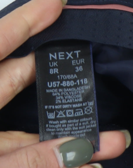 Womens UK Size 8 NEXT Regular Fit Business Casual Blue Trousers