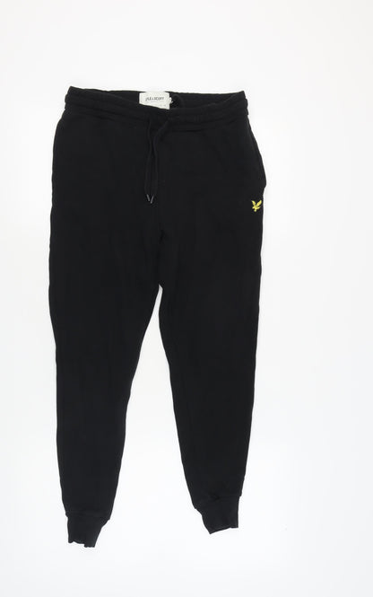 Lyle & Scott Men's Black Joggers, S, Elastic Waist