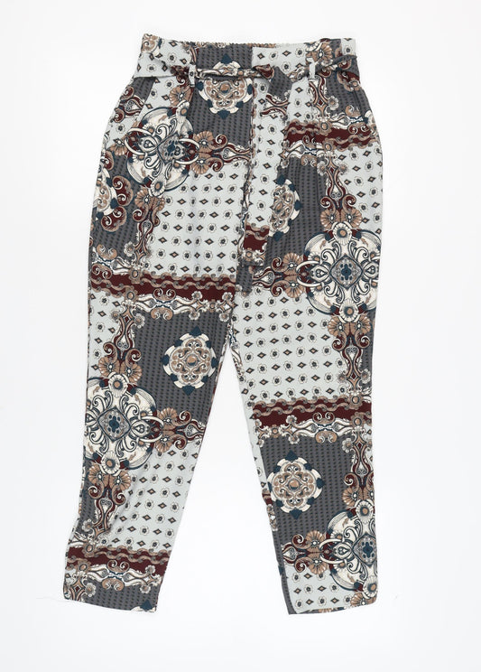 River Island Women's Geometric Tapered Trousers Size 10