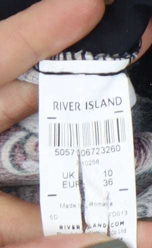 River Island Women's Geometric Tapered Trousers Size 10