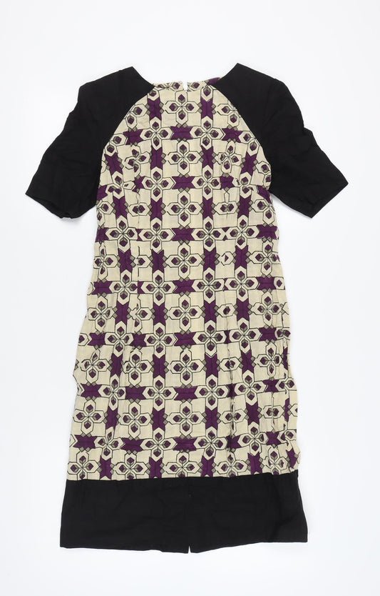 People Tree Women's Multicoloured Geometric Shift Dress Size 12