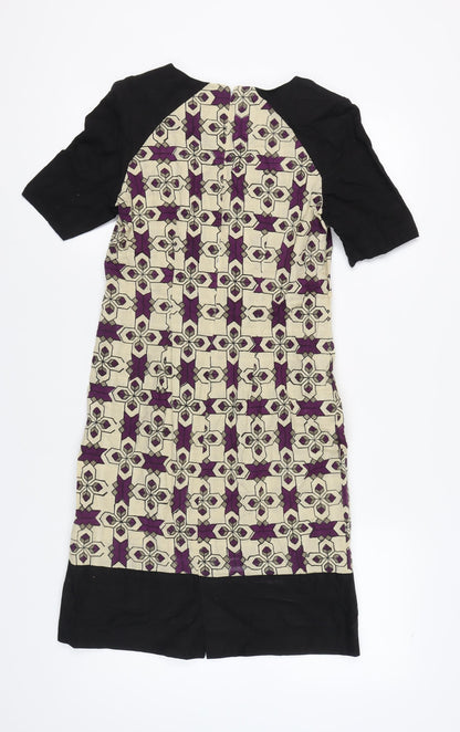 People Tree Women's Multicoloured Geometric Shift Dress Size 12