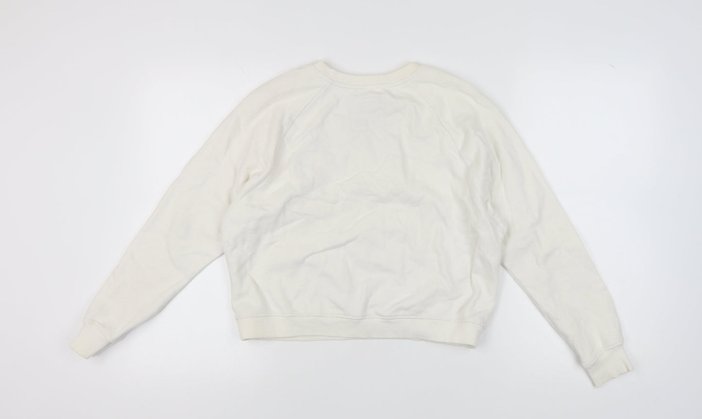 Womens UK Size 10 Pull&Bear Ivory Pullover Sweatshirt