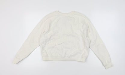 Womens UK Size 10 Pull&Bear Ivory Pullover Sweatshirt