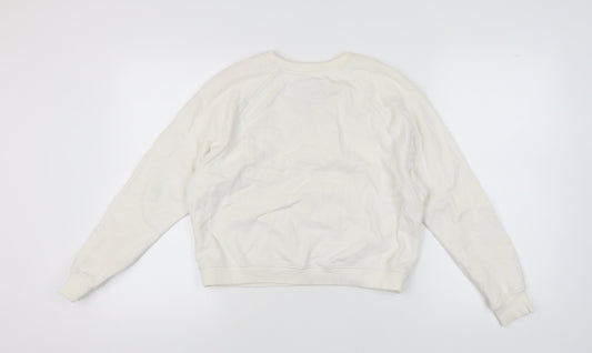 Womens UK Size 10 Pull&Bear Ivory Pullover Sweatshirt