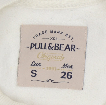 Womens UK Size 10 Pull&Bear Ivory Pullover Sweatshirt