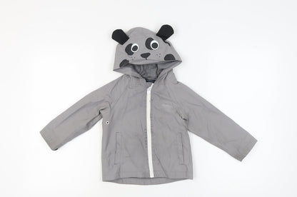 Regatta Boys Grey Hooded Rain Coat 4 Years