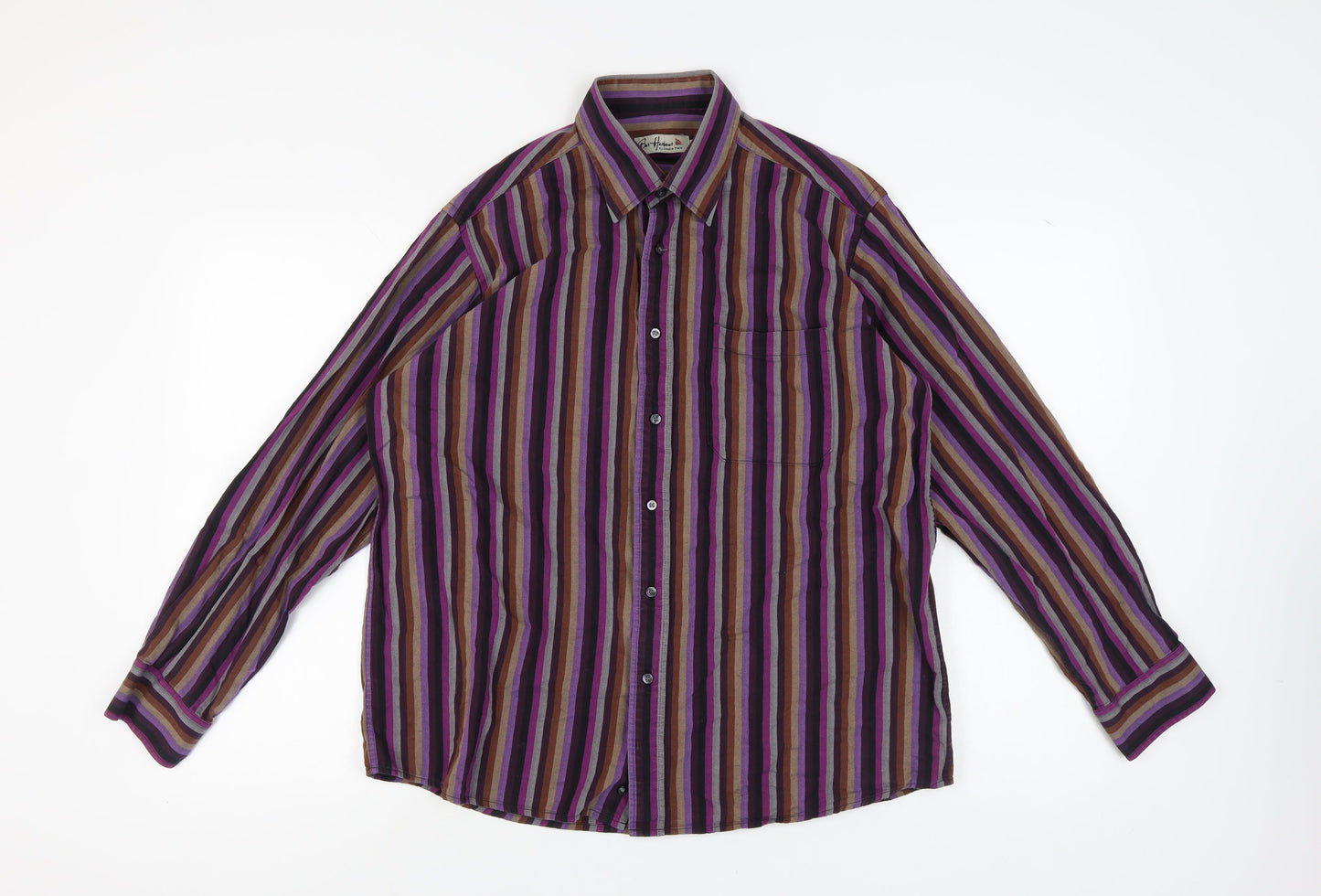 Bar Harbour Men's Multicoloured Striped Shirt, Size L, Casual