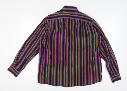 Bar Harbour Men's Multicoloured Striped Shirt, Size L, Casual