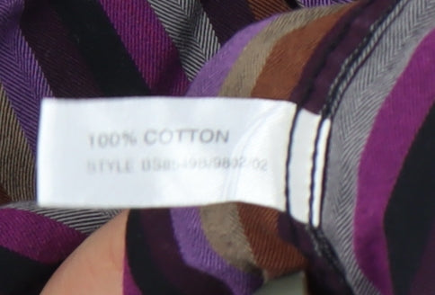 Bar Harbour Men's Multicoloured Striped Shirt, Size L, Casual
