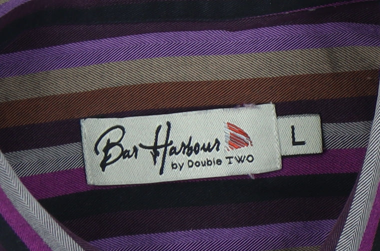 Bar Harbour Men's Multicoloured Striped Shirt, Size L, Casual
