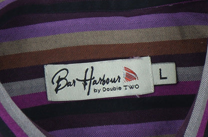 Bar Harbour Men's Multicoloured Striped Shirt, Size L, Casual