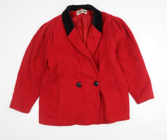 TopCoat Women's Red Wool Overcoat Size 16