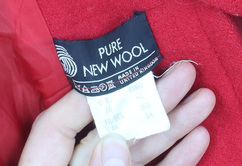 TopCoat Women's Red Wool Overcoat Size 16