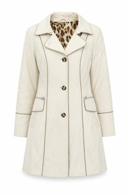 Dawn Levy Women's Beige Trench Coat Size 8