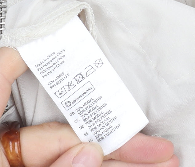 H&M Divided Women’s White Parka, Size 12, Casual Hooded