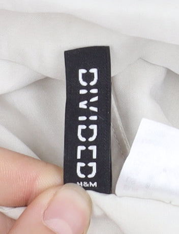 H&M Divided Women’s White Parka, Size 12, Casual Hooded