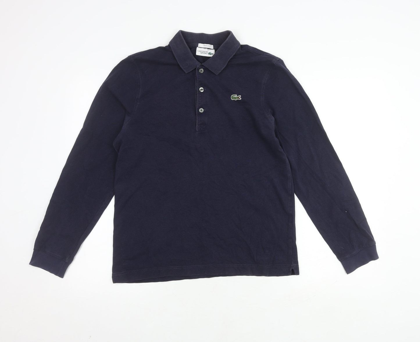 Lacoste Men's Slim Fit Blue Polo Shirt M Long Sleeve