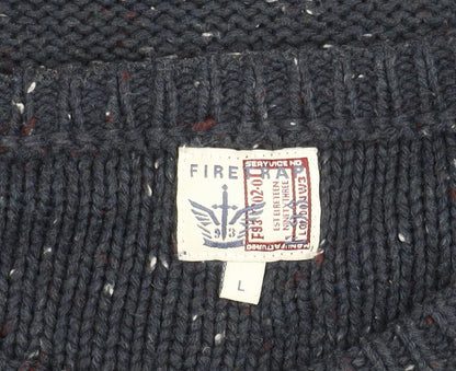 Firetrap Men's Blue Crew Neck Pullover Jumper L