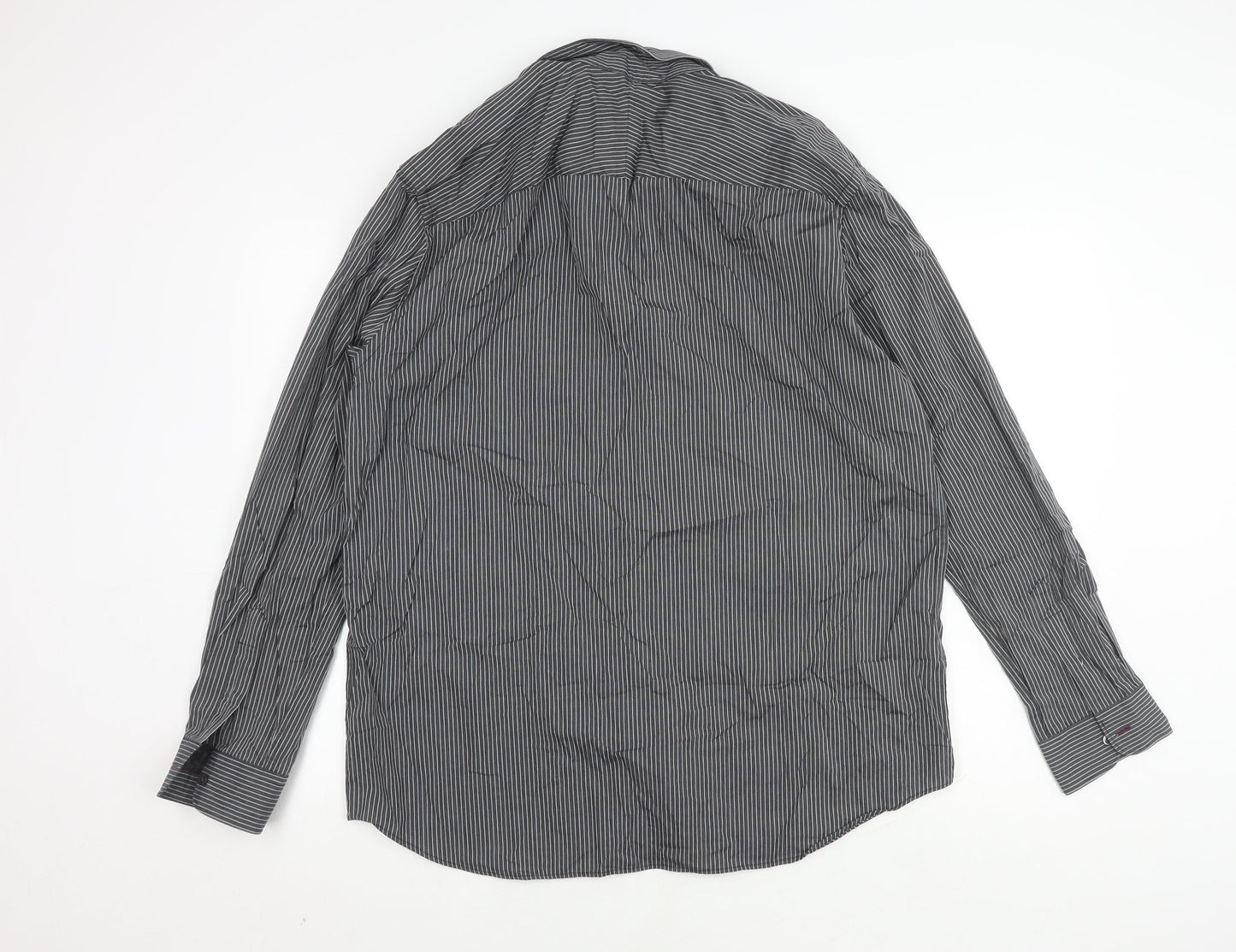 Jeff Banks Men's XL Black Striped Casual Shirt