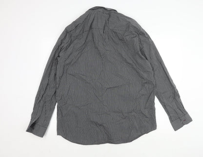 Jeff Banks Men's XL Black Striped Casual Shirt