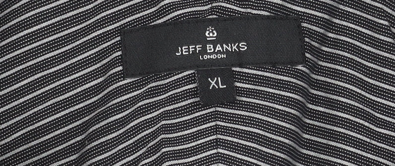Jeff Banks Men's XL Black Striped Casual Shirt