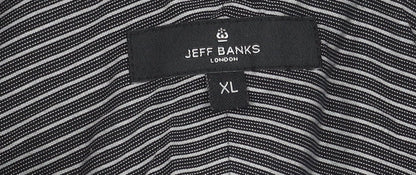 Jeff Banks Men's XL Black Striped Casual Shirt