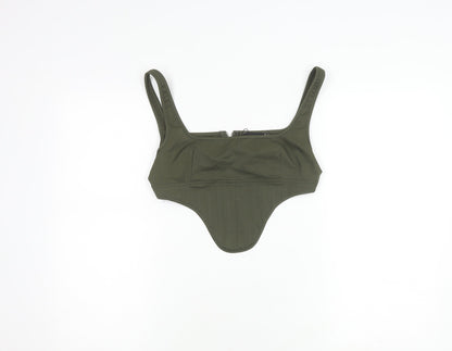 Womens UK Size 8 PRETTYLITTLETHING Green Camisole Tank