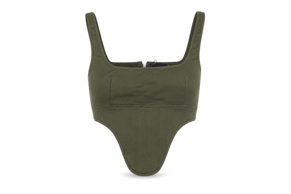 Womens UK Size 8 PRETTYLITTLETHING Green Camisole Tank