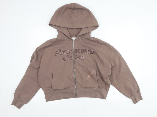 Abercrombie & Fitch Women's Brown Full Zip Hoodie XL