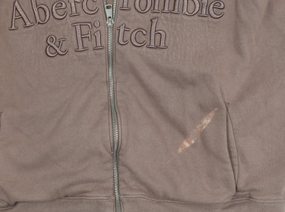Abercrombie & Fitch Women's Brown Full Zip Hoodie XL