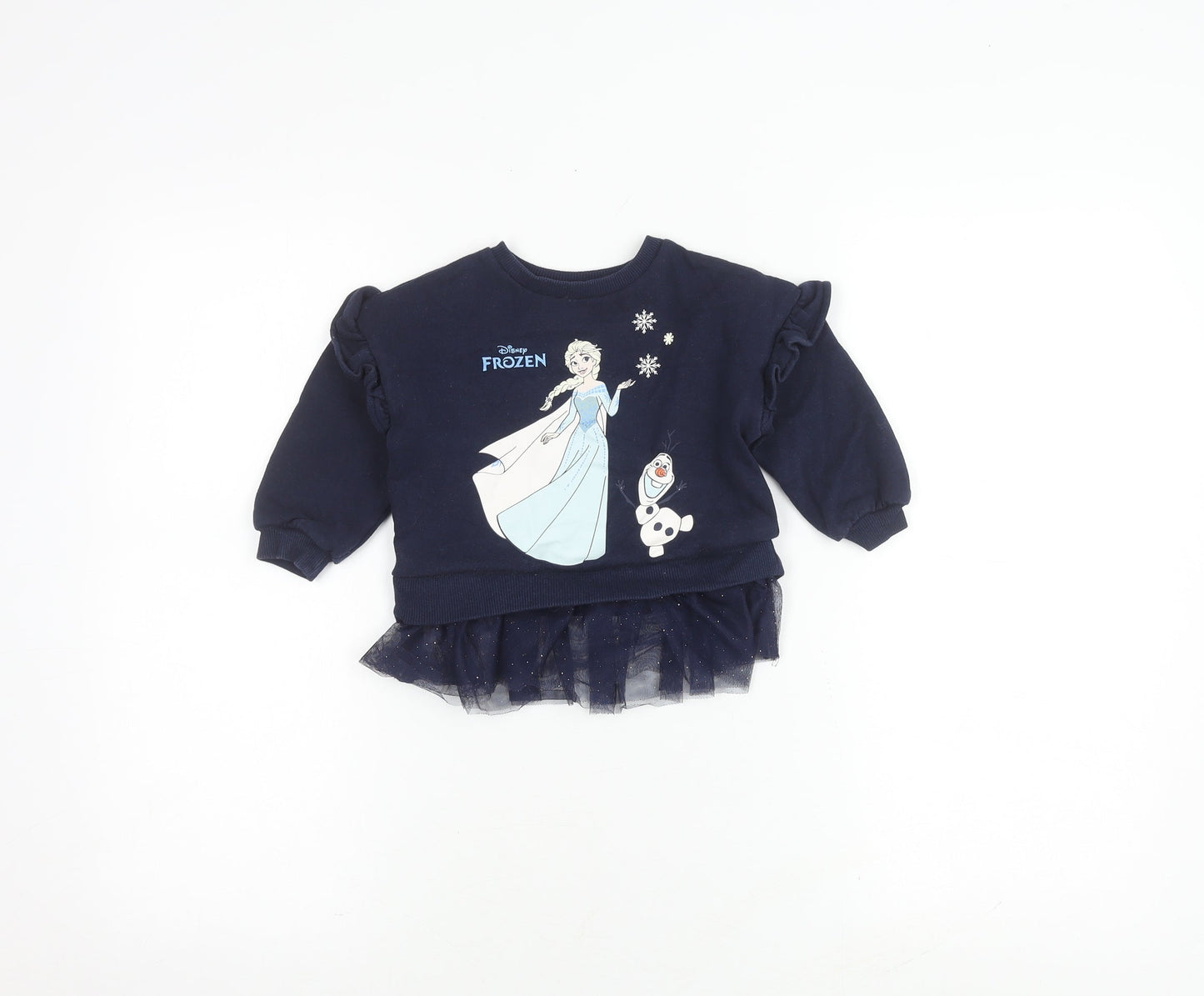 George Girls Blue Frozen Jumper 12-18 Months
