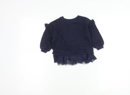 George Girls Blue Frozen Jumper 12-18 Months
