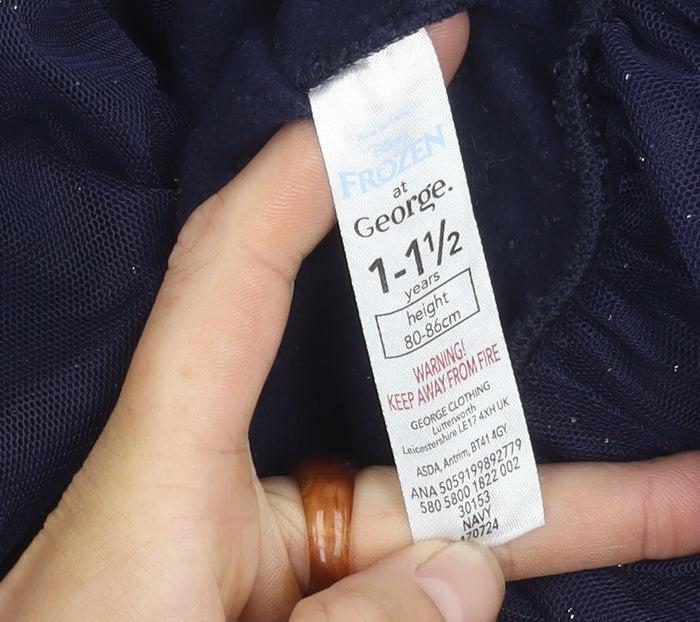 George Girls Blue Frozen Jumper 12-18 Months
