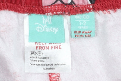Disney Girls Red Minnie Mouse Sweater & Trousers Set 1-2 Years