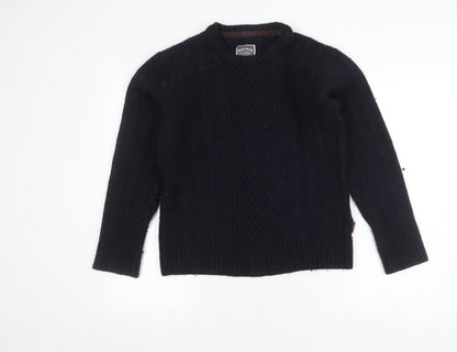 FatFace Men's Black Wool Pullover Jumper Size L
