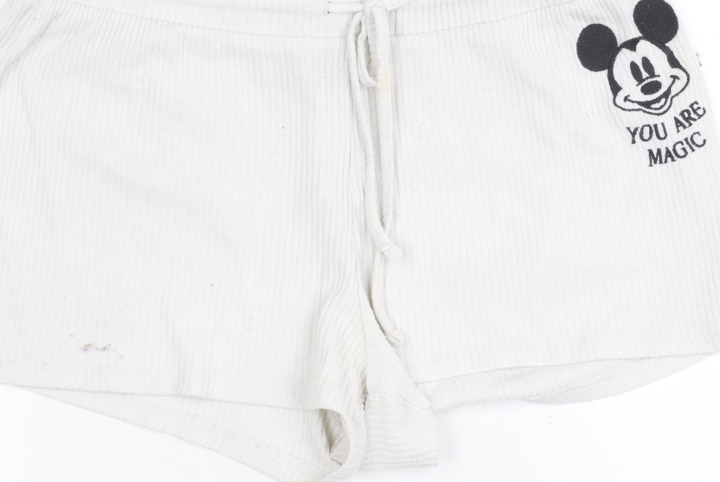 Disney Women's Mickey Mouse Sleep Shorts White L