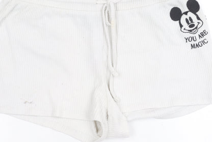 Disney Women's Mickey Mouse Sleep Shorts White L